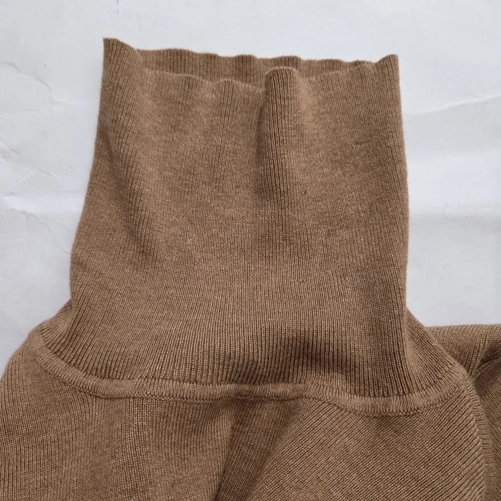 NWT Chico's Ecovero Turtleneck Sweater Camel Heather Size Small Neutral Casual